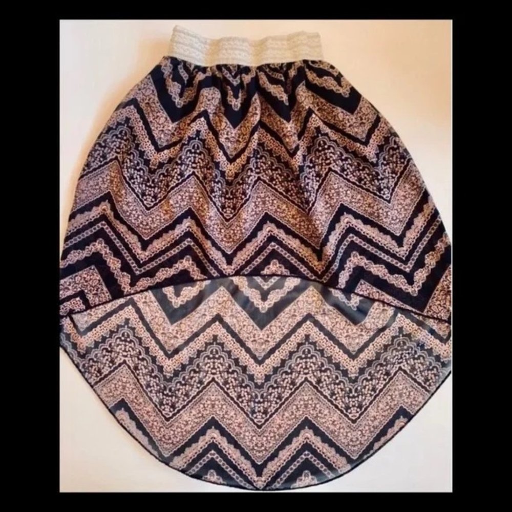 Hi Lo Printed Skirt